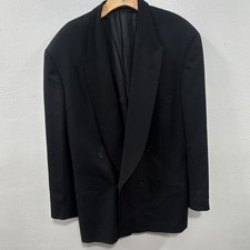 Giorgio Armani Le Collezioni Black Tuxedo Suit Jacket 42R Double-Breasted