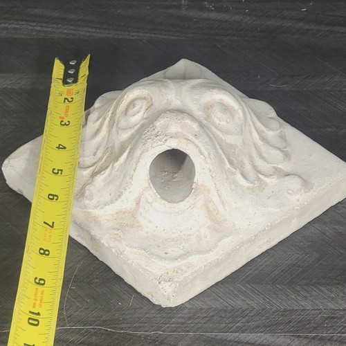 Stone Gargoyle Wall Fountain Spout Green Man Tile Concrete Garden Salvage - Picture 9 of 10
