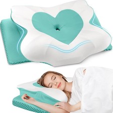CushZone Cervical Memory Foam Neck Pillow for Side, Back Stomach Sleepers