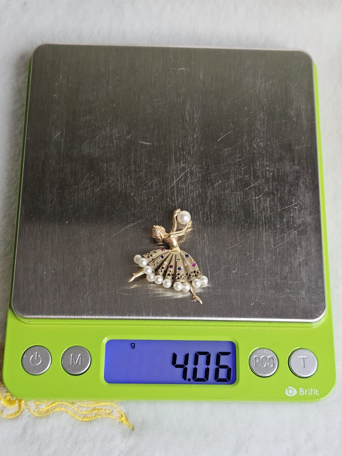 Vintage Solid 14k Gold Ruby Sapphire Diamond Emer… - image 3