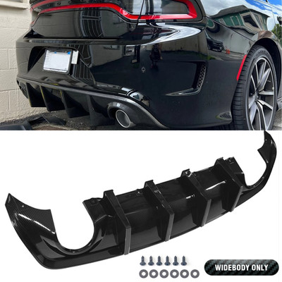 Carbon Fiber Look Rear Bumper Diffuser Lip For 20-24 Dodge Charger Widebody SRT