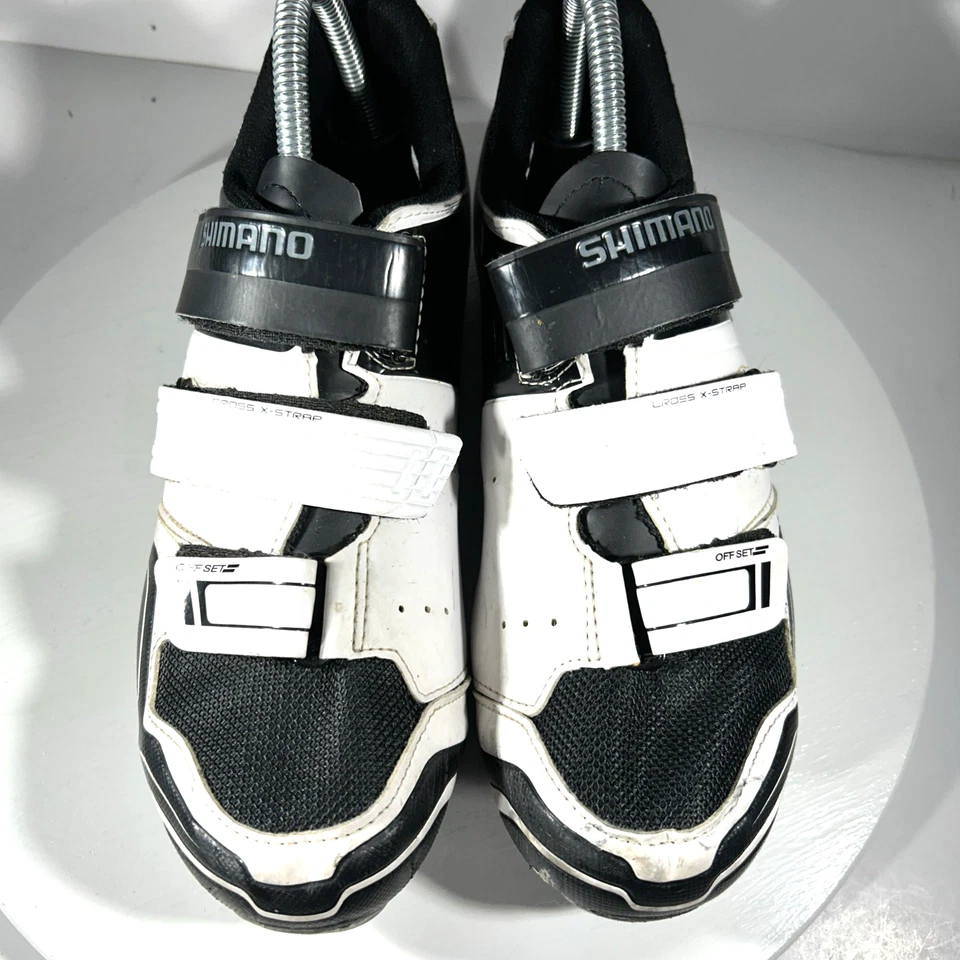 Велосипедные туфли Shimano мужские размер 8,3 ЕС 42 с шипами горный велосипед белые черные - Изображение 2 из 4
