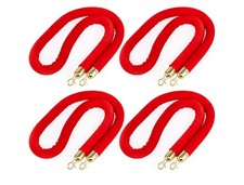 4Pcs Velvet Stanchion Rope Thick Stanchion Queue Barrier Rope Sturdy Versatile