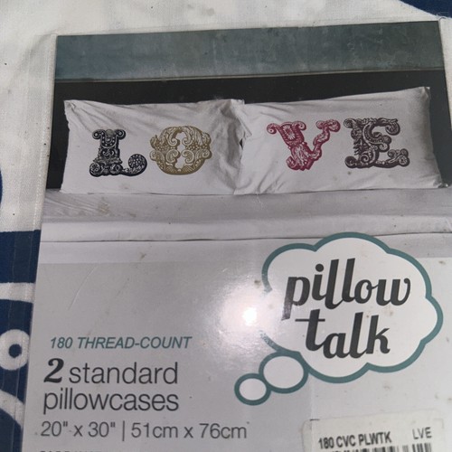 Vintage Set of 2 Standard Pillowcases 20"x30” LOVE Colorful New!