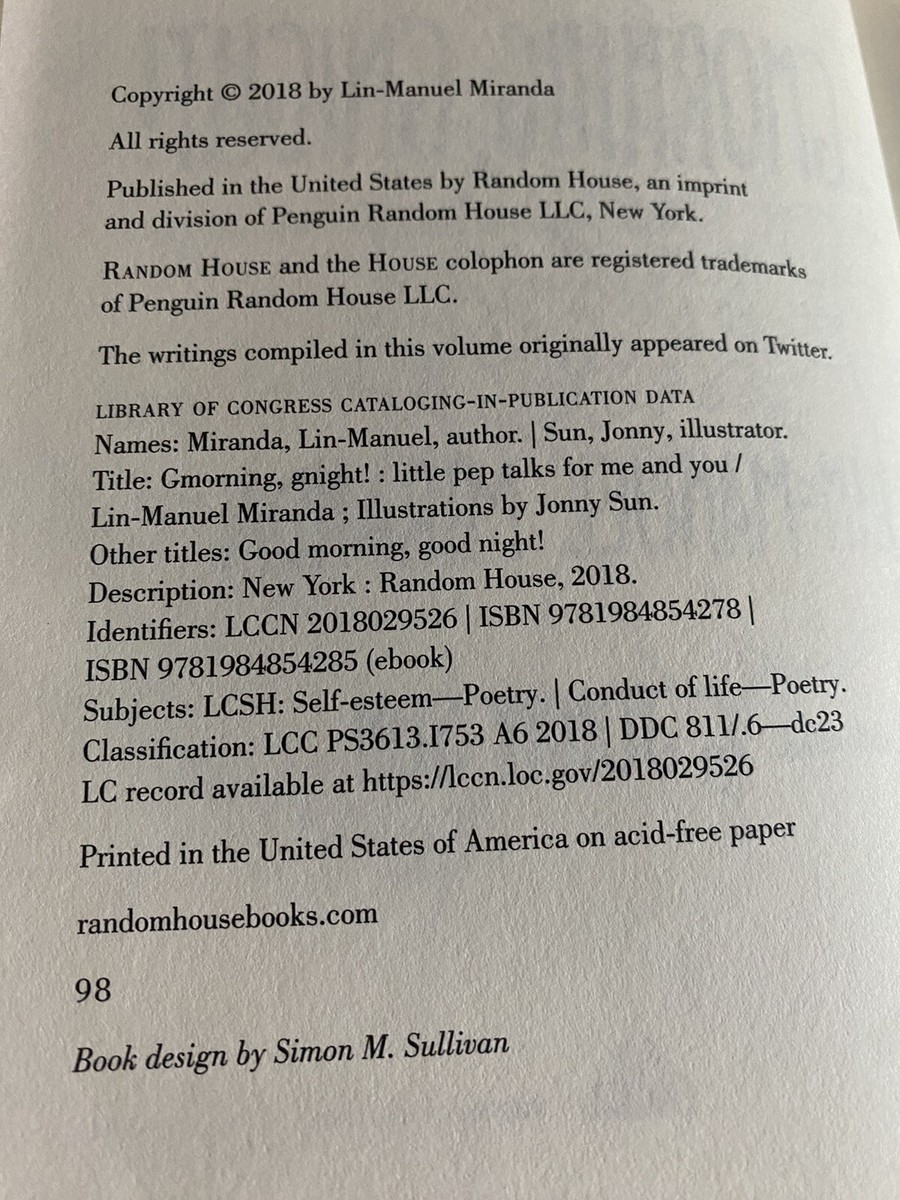 Vintage 2018 Gmorning, Gnight! Little Pep Talks For Me You Hardcover Book