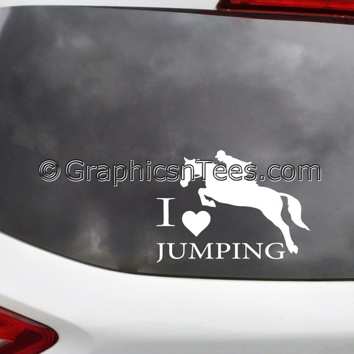 Calcomanías gráficas I Love Jumping Horse caja parachoques ventana - 16 colores - Imagen 3 de 7