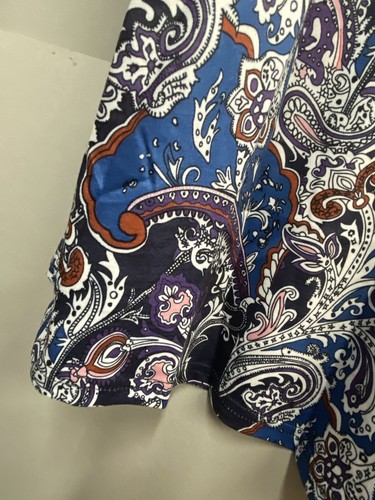 Women's Plus size Top Sleeveless V neck Vivi Fashion print Tunic size 4XL Blue - Picture 7 of 12