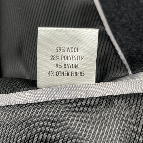 Jos A Bank Men's Overcoat 38R Wool Blend Dark Gray 3 Button Topcoat Dress Coat - Picture 9 of 10