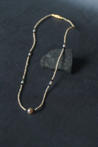 Beautiful one row with paerl. Handmade tulsi Kanthimala, necklace - hare krishna - Picture 2 of 10