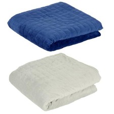 Weighted Blanket Cover Only Velvet Quilted Throw Sleep Therapy Grey Navy