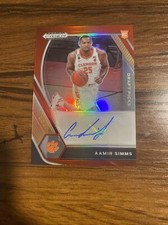 Aamir Simms 2021-22 Panini Prizm Draft Picks Red Parallel ROOKIE AUTO # /199