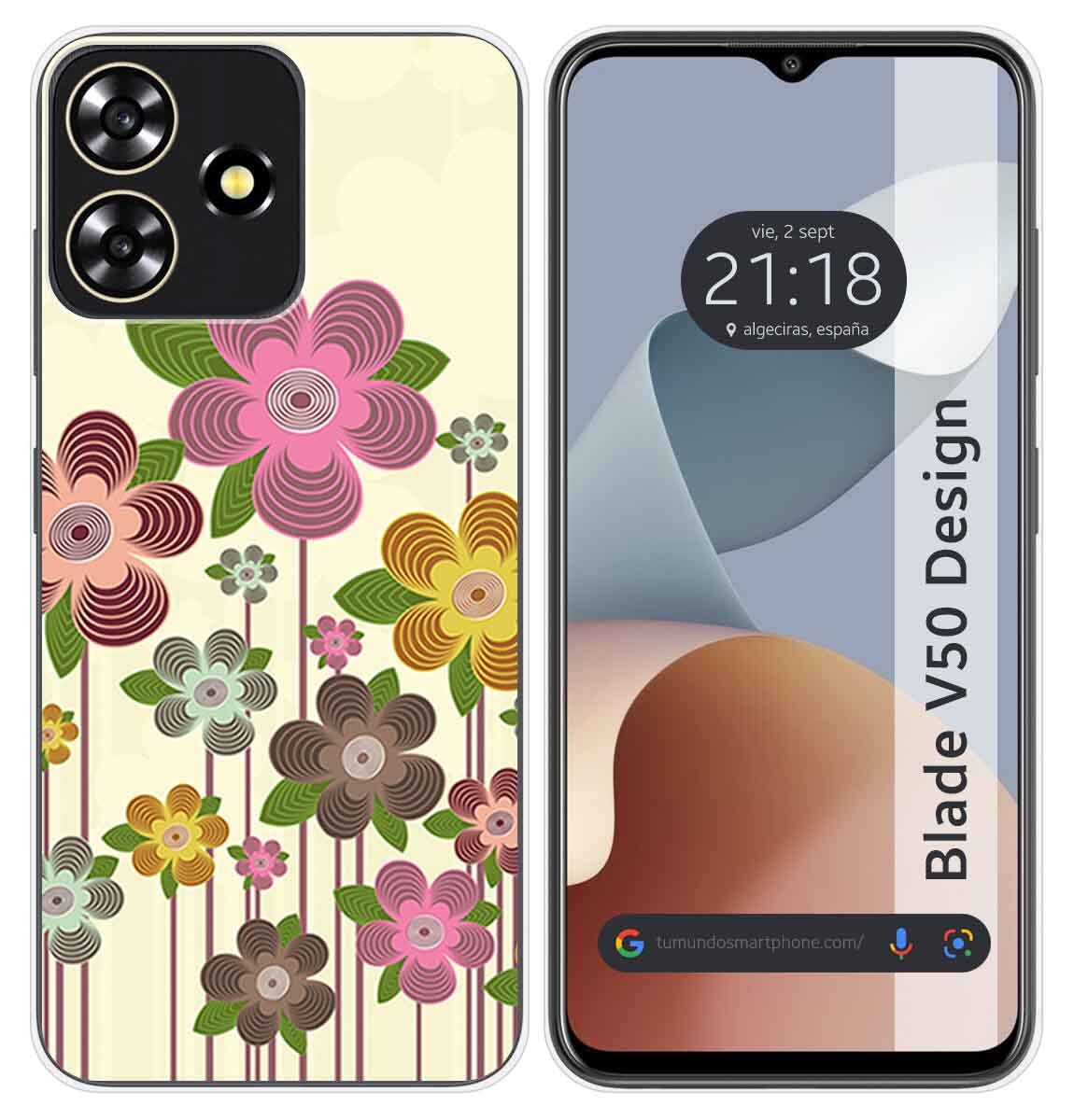 Cover Silicone per ZTE Blade V50 Design 4g Disegno Primavera IN Fiore Disegni