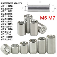 Aluminum Alloy Bushing Gasket M6 M7 Round Sleeve Unthreaded Spacers Standoff