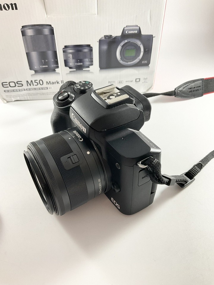 Canon EOS M50 Mark II 24.1MP Mirrorless Digital Camera, 4K Shots Lens