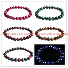 Women's Men's Multicolor Tiger Eye Bracelet Natural Stone Beads Jewelry Bracelet