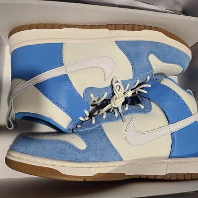 Nike By You Dunk High University Blue White FV5511 900 Mens Size 11 UNC SAIL GUM