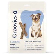Senior Dog Dental Chews for Dogs Sensitive teeth gums No Gluten 6oz Large 6ct