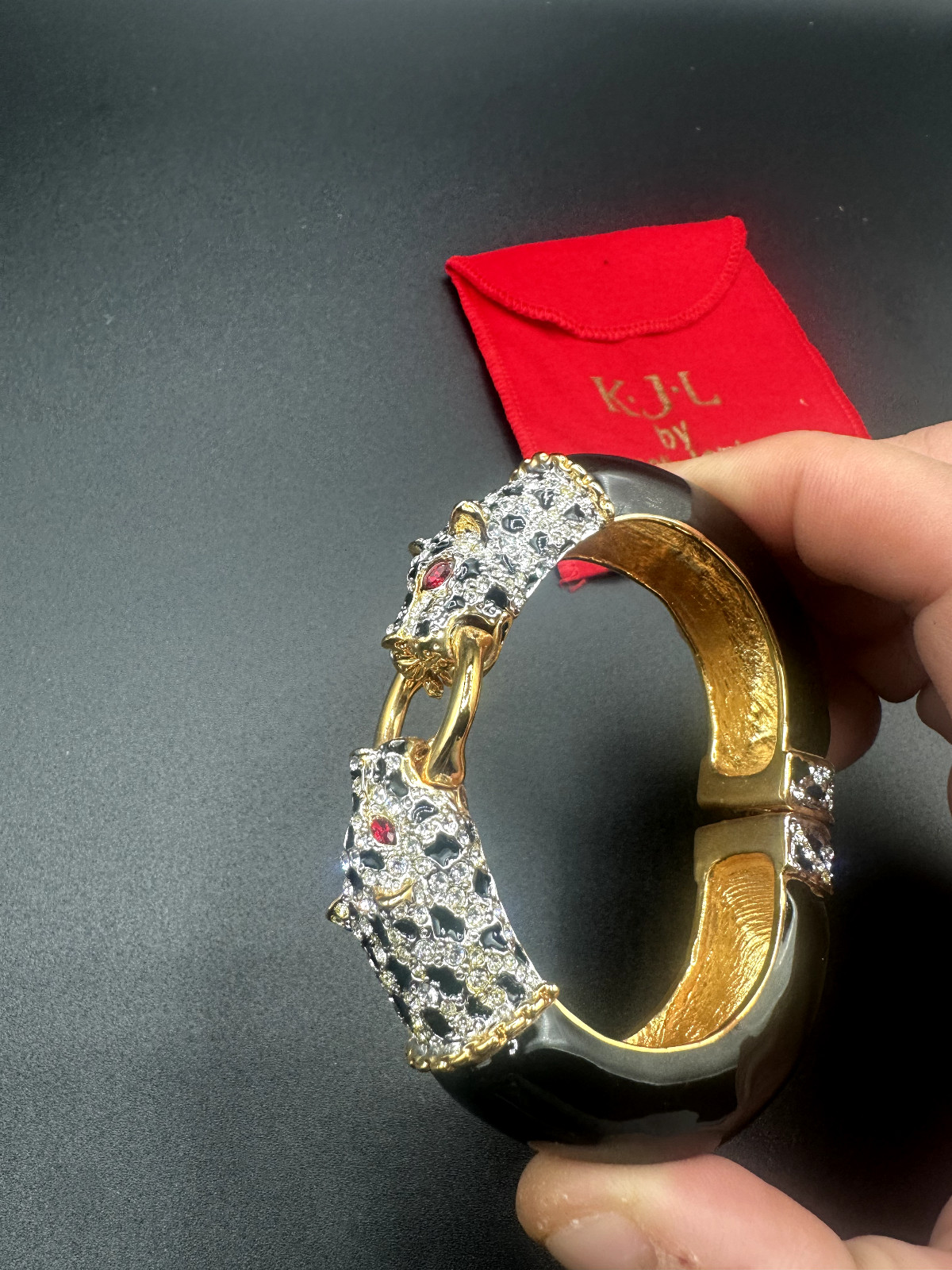 Kenneth Jay Lane Bracelet Crystal Leopard Bracele… - image 4