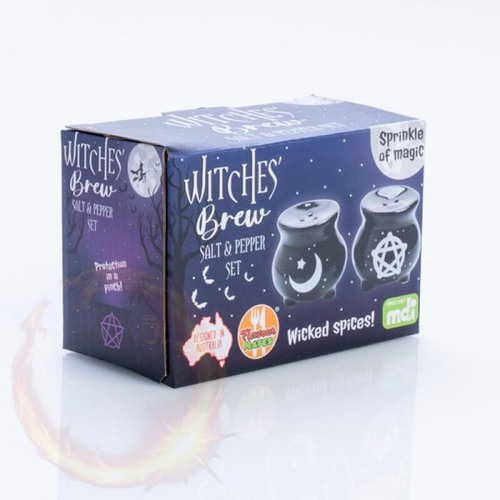 Flavour Mates Witches' Brew Cauldron Salt and Pepper Set Ceramic - Picture 4 of 5