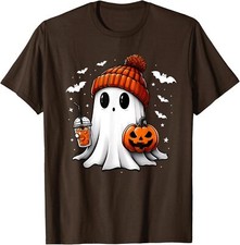Cute Halloween Ghost Drink Pumpkin Halloween Design Unisex T-Shirt
