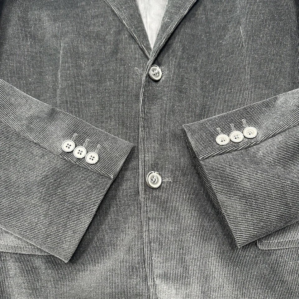 Gap Blazer Mens 42R Black Corduroy Single Breast Cotton Two Button Casual - Image 2 of 4