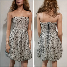 Dolce & Gabbana Vintage Strapless Corset D&G Floral Tulle Designer Dress IT42