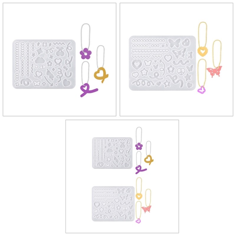 Epoxy Resin Mold Shaker Filler Silicone Mold Star Heart Pendant Molds