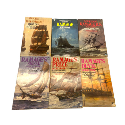 Lot of 6 Dudley Pope's Ramage Series Vintage Paperbacks- Historical Naval