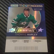 2021 Upper Deck Credentials 2020-21 Debut Ticket Access /799 Thomas Harley #130