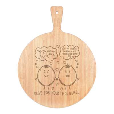 Olive For Your Thoughts Pizzabrett Paddel Holz I Love Valentinstag