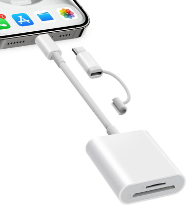 Lector de tarjetas SD para iPhone y iPad, conector doble