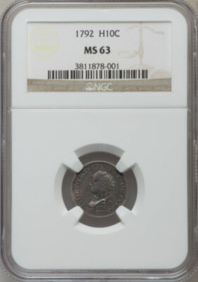 1792 H10c Half Disme - 1st Official U.S. Coin - NGC MS63 | eBay