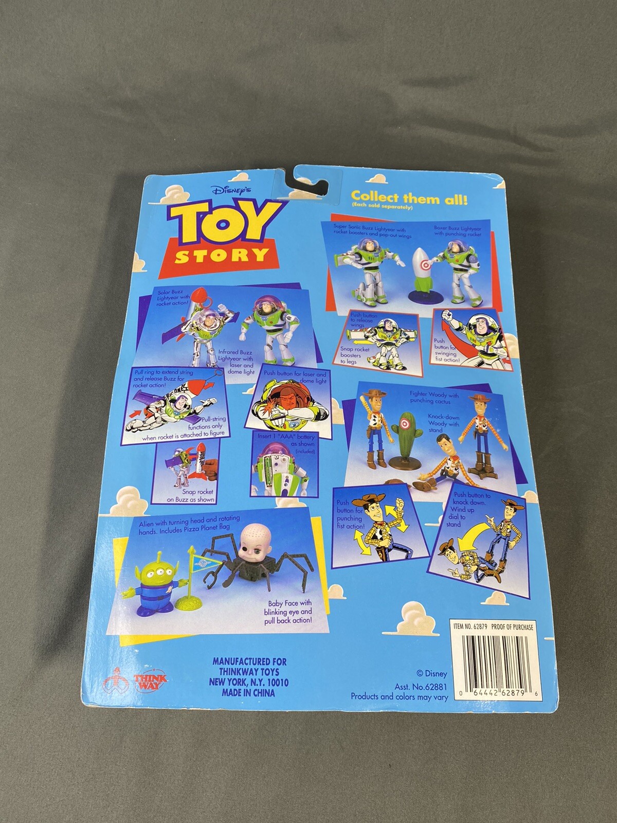 Vintage Disney Toy Story Chrome Flying Rocket Figure Solar Buzz