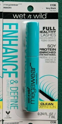 Wet 'n Wild Mega Wear Mascara - C136 Very Black, Mit Panthenol & Sojaprotein Für Gesunde Wimpern
