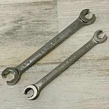 KD Tools 60114 & 60118 7/16 x 3/8 & 9/16 x 1/2 Open End Wrench 6 Pt USA Set of 2