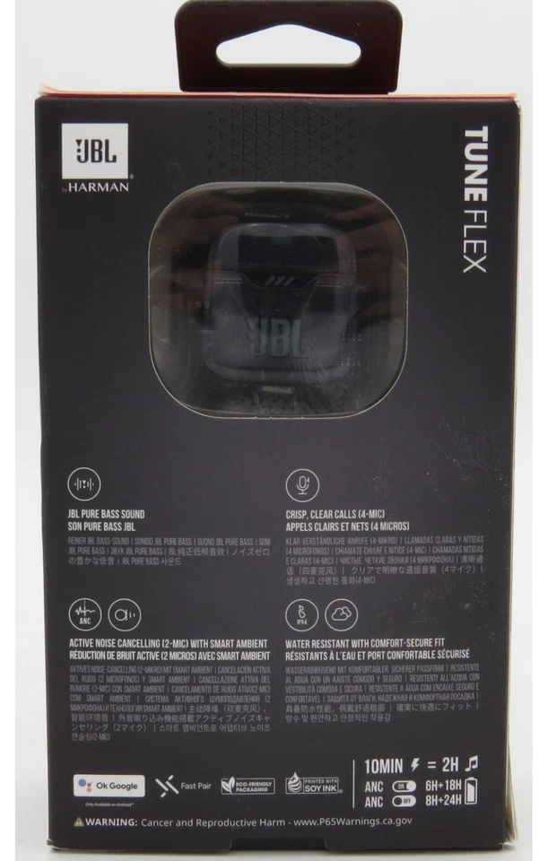 JBL Tune Flex True Wireless Bluetooth Noise Cancelling Earbuds - Ghost Black - Image 2 of 2