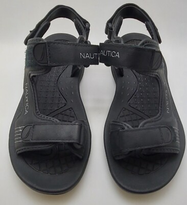 Mens Nautica sandals black size 10 preowned straps