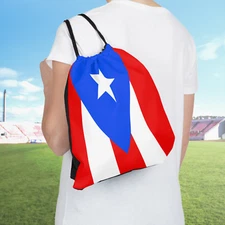 Puerto Rico flag Sport Gym backpack draw string bag, Soccer, tennis, football