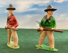 VINTAGE LEAD - COWBOYS WITH RIFLES - X2 FIGURES - BRITAINS SIZE  
