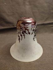 Ancienne tulipe en verre double couche dégagée à l'acide, Daum, Gallé, Schneider