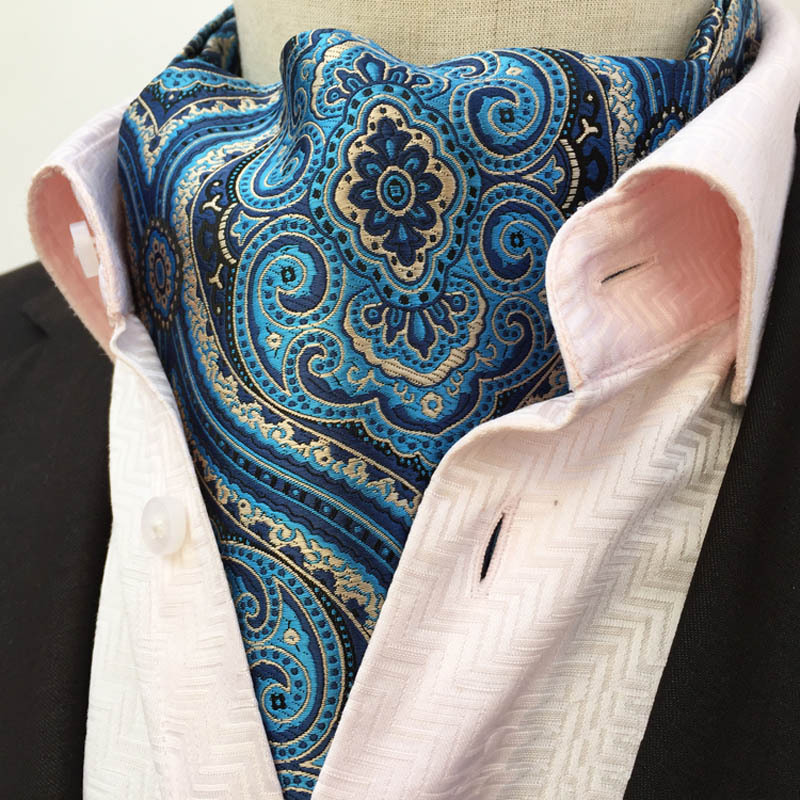 Rosiika Herren Ascot Krawatte Set - Paisley Muster Mit Einstecktuch | Selbstgebunden Elegant