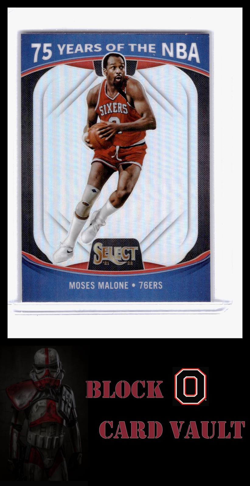 2021-22 Panini Select #66 Moses Malone 75 Years of the NBA