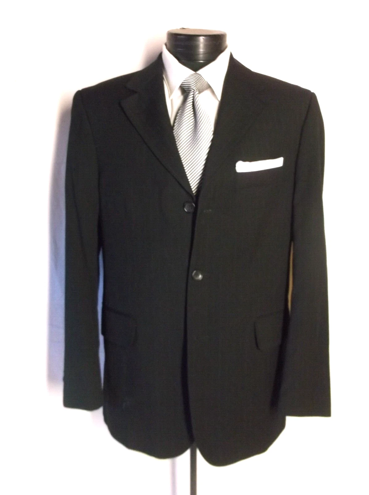 Vantage Gucci tuta nera grigia a righe 3 bottoni 38 R pantaloni 31"" W 31 1 2""L