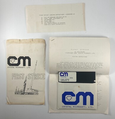 FIRST STRIKE by CRYSTAL MICROSOFT Game for Commodore 64