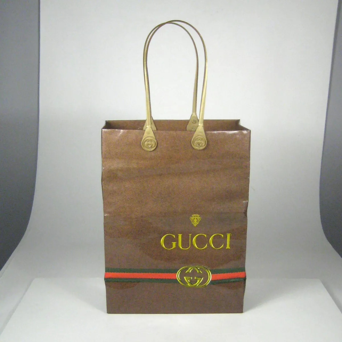 Gucci Empty Shopping Paper Bag Publistyle Italy Plastic Handles 4