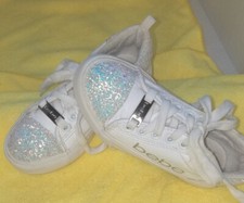 BEBE GIRLS SPARKLE WHITE SNEAKERS SIZE 11
