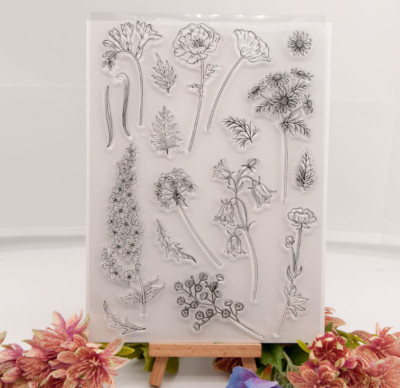 Blume Blatt Silikon Klar Stempel für Scrapbook Prägung Karte Handwerk Zum Selbermachen UK