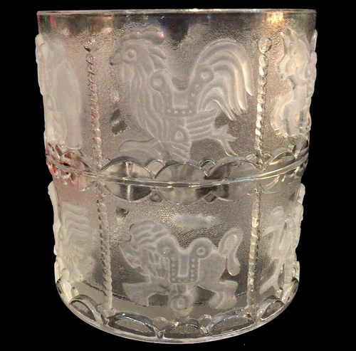 GOEBEL CARROUSEL EN VERRE SEAU À GLACE GIVRÉ VINTAGE