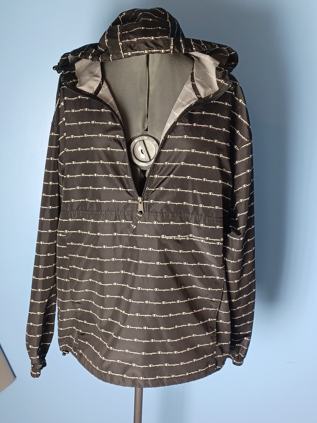 Champion Solid Script Jacket Pull-Over Wind Break… - image 3