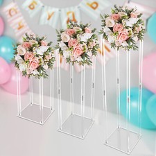 40/60/80cm Tall Clear Acrylic Flower Stand Column Vase Modern Wedding Decoration